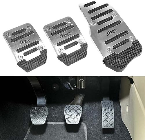 COAECJ Auto Pedale für Opel Adam, Edelstahl Anti-rutsch Bremse Kupplungen Gaspedal Fußstütze Pedals, Interieur Zubehör, Manual Transmission-Silver