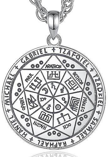 CELESTIA Siegel der 7 Erzengel Michael Anhänger Schutz Kette Herren Silber 925 Talisman Glücksbringer für Männer Esoterik Geschenke für Männer Geburtstag, Valentinstag, Vatertag