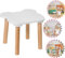 PlayPals Furniture Kleiner Holzstuhl für Kinder Kinderstuhl, Stühlchen Sitzhocker weiß 27 x 30 x 27 cm, Sitzhöhe 27 cm, Kinderhocker- Kinderzimmermöbel-Set