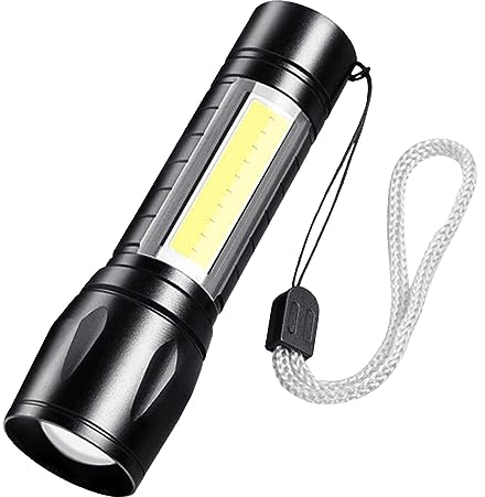 Linterna LED muy brillante, recargable por USB, 10 x 2,5 cm, 10000 lúmenes, linterna LED extremadamente brillante, extremadamente brillante