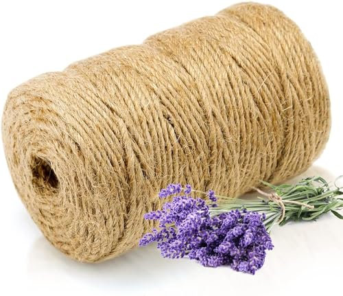 Abio Juteschnur 1mm Kordel Schnur Juteband Kordelband Paketschnur Pflanzenbinder Natur Bindfaden reißfest Spagat Bastband Bindfaden Jutegarn 200m