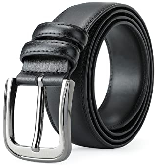 TEAMMAO Gürtel Herren,110CM-200CM Taillegürtel Schwarz Große Taille Ledergürtel 3,8CM Breit Jeans Casual Business Leder Gürtel mit Geschenkbox.(Schwarz,Taille 155-160cm (Gesamtlänge 180cm))