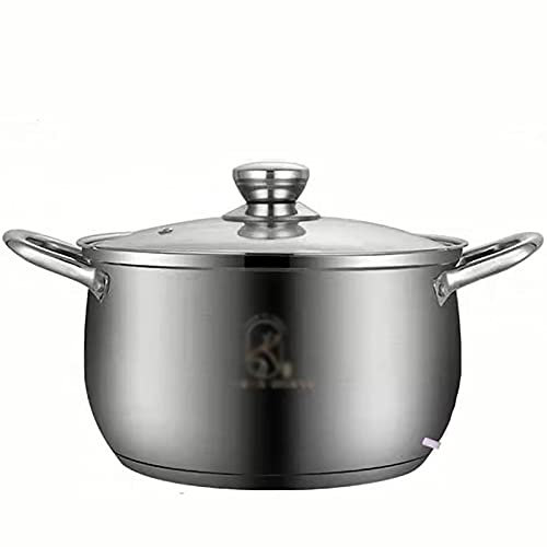 OHaGin Suppentopf 304 Edelstahl verdickter Haushaltsgas-Induktionsherd mit Suppenbrei Dampfnudeln Antihaft-Topf (Größe: 20 cm) (26 cm)