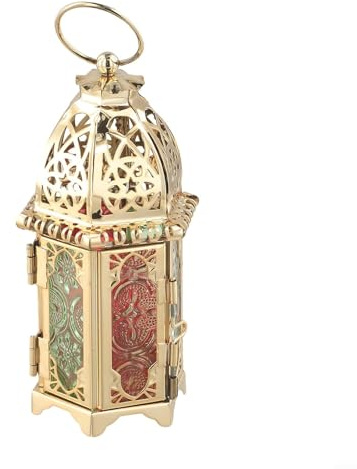 Glass Decorative Hanging Lantern,Vintage Hanging Windlight Ornaments for Garden Balcony Indoor Outdoor(A)