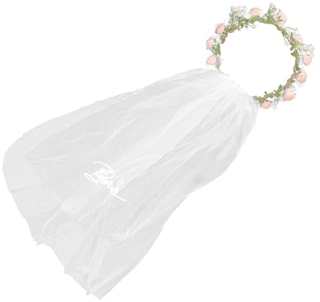 VALICLUD Schleiergirlande Künstlicher Kranz Blumenkranz Blumenkrone Girlande Schleier Blumenkrone Blumenkrone Haarband Blumenkrone Für Hochzeit Künstliche Krone Für Braut