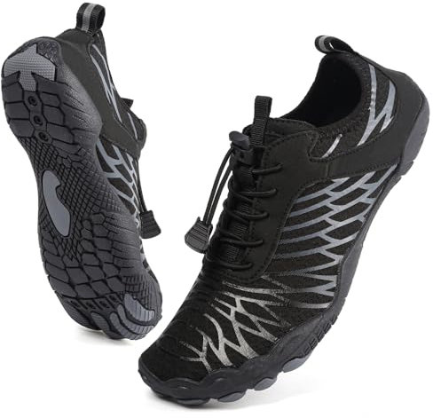 Rokiemen Chaussures Aquatique Homme Femme Chaussures d'eau Léger Barefoot Chaussure de Plage Chaussures de Sport Aquatique Yoga Plongée Surf Piscine Sport Antidérapant Séchage Rapide 3-Noir EU 39