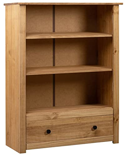 Chaduof Bücherregal, Raumteiler Regal, Standregal, Bookcase, Bücherwand, Büroregal, Regalbrett, Bookshelf, 80 x 35 x 110 cm Massivholz Panama-Kiefer