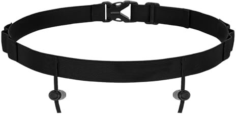 JasGood Triathlon Startnummernband Verstellbar Laufgürtel mit Nummernhalter 6 Gel-Halter Running Belt Laufgurt Bauchtasche Gürteltasche für Joggen Marathon Radfahren,Schwarz,65cm