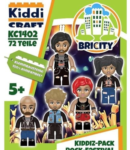KIDDICRAFT KC1402 KIDDIZ Figuren-Pack Rock Festival - Klemmbaustein-Figuren -