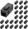 FGB 10 Gbps CAT6A RJ45 Keystone Coupler 25-Pack, CAT6A Keystone Jack, Ethernet Coupler Female to Female UTP for Cat6a/Cat6/Cat5e/Cat5, Black