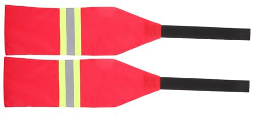 BESPORTBLE 2pcs Kayak Safety Flags Reflective Strips Oxford Cloth Red Foldable Towing Flags for Canoe Boat Accessories