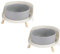 Gamelle Chien Surelevee Grand Chien - Lot de 2 Gamelles Grands Chiens avec Support - Gamelle pour Chien Surélevée en Ceramique - Double Bol Chien Nourriture - Gamelle Eau Chien - 2 x 1800 ML - Gris