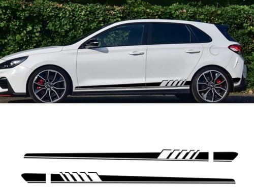 Hongxiani Streifen Aufkleber für Hyundai Tucson i40 i30 i10 i20 IX35 IX20,Streifen Aufkleber Styling Aufkleber Dekoration wasserdichte Sticker,A/Black