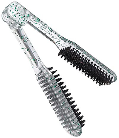 CANIGHT Brush Hair Straightener Clamp Hair Brush V-shape Hair Detangler Professional Hair Styling Comb for Long Hair