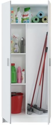 Trentiner Armadio portascope con 2 ante e 2 ripiani regolabili in altezza e estraibili salvaspazio H: 108 cm L: 55 cm rovere | Creta