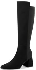 QUEEN HELENA Stivali con Tacco Zip Laterale Casual Donna ZM9847 (Nero, Sistema Taglie Calzature EU, Adulto, Donna, Numero, Media, 39)