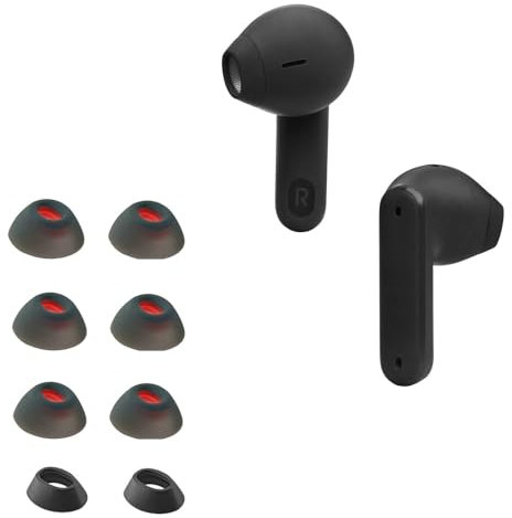 Tappi di ricambio in silicone compatibili con JBL Tune Flex, cuscinetti di ricambio per auricolari, 8 pezzi, colore nero