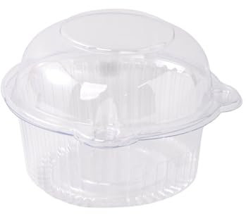 susiodeu Torta Con Orecchie Di Gatto Scatola Per Torta Rotonda Per Pane A Forma Di Orecchio Di Gatto Al Vapore Scatola Di Plastica Trasparente Con Testa Di Gatto Facile E Conveniente ABS , 12.3*8.5 cm