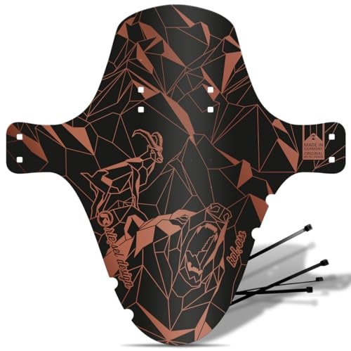 Riesel Design 1x Mudguard - kol:OSS - XL MTB Schutzblech inkl. Kabelbinder/Stylischer MTB Schmutzfänger/Mountainbike Schutzblech als Spritzschutz für alle Radgrößen - NEU (Polygon)