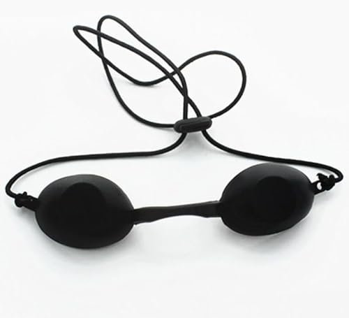 Solarium Brille, UV Schutzbrille, Infrarot Schutzbrille Rotlichtlampe mit UV-Schutz, verstellbare Silikon-Kosmetiker-Augenmasken für Schönheitsbehandlungen und Bräunungsschutz im Freien, Schwarz