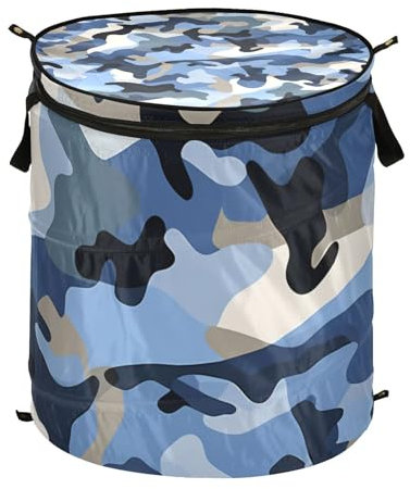 Cesto portabiancheria blu mimetico borse pieghevoli e impermeabili con cerniera con manico robusto organizzando soluzioni di cassa per biancheria da letto trapunta armadio cubbie
