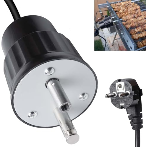 GOMETY Motore elettrico per barbecue, DC 220 V-240 V, per esterni, per arrostire, girarrosti, spiedini, accessori per barbecue (nero)