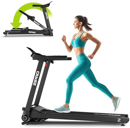 ZIPRO Laufband für Zuhause Klappbar 1-16 km/h, 12 Neigungsstufen – Laufband mit Steigung, Walking Pad Klappbar mit APP, Kompakte und Leise Walkingpad mit LED-Anzeige (Ramble)