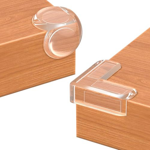 Uniclife 30 Pack Corner Protectors for Kids, Clear Kid Proof Corners and Edges Table Corner Protectors Guards Table Bumpers for Toddlers Adhesive Tables Corner Baby Safety for Furniture, 20 R & 10 L