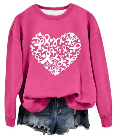 Octobre Rose Sweat Femme Cancer du Sein Octobre Ruban Pull Ruban Sweatshirt