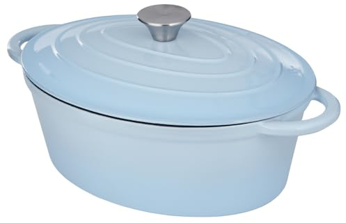 BUTLERS Gusseisentopf Emaille - HOT IRON - Ofenfest | Farbe Blau - 4,15 l - Schmortopf für Fleischgerichte - Bräter für Eintöpfe - Wärmespeichernd
