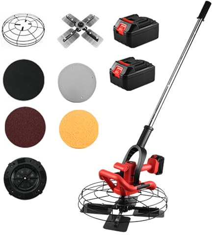 Electric Trowel Machine, 1680W Cordless Wall Smoothing Machine with 46cm Scraper, 6 Speeds & LED Light, Concrete Trowel for Smoothing and Polishing Walls