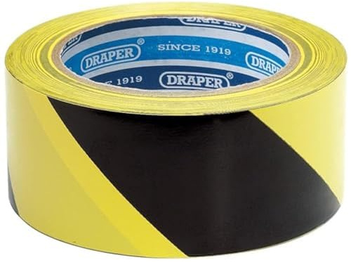 Draper 63382 33 m x 50 mm Black/Yellow Hazard Tape