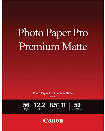 Canon PM-101 Photo Paper Pro Premium Matte (8.5 x 11, 50 Sheets)