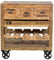 SIT-Möbel Rustic 1987-04 Weinkommode, mit 3 Schubladen, 1 Einlegefach, aus Mangoholz, Antik, braun, Wortprints, 78 x 48 x 87 cm