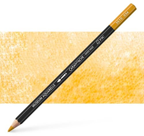 Caran d'Ache Museum Aquarelle Bleistift Museum Aquarelle Bleistift 3510.034/ NR 034 YELLOW OCHRE/GELBOCKER-FSC (1 Stück/ (Pack of 1)