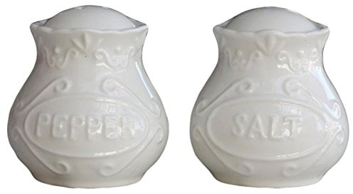 Chic Antique Provence Salz und Pfefferstreuer-Set Porzellan weiß Spülmaschinenfest Höhe 6 cm