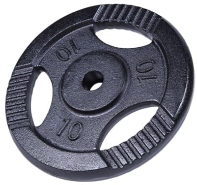 GORILLA SPORTS® Hantelscheiben - Einzeln/Set, 0,5kg, 1,25kg, 2kg, 2,5kg, 5kg, 10kg, 15kg, 20kg, 27,5kg, 30kg Gewichte, Tri-Grip, 30mm, Gusseisen, Silber/Schwarz - Gewichtsscheiben, Hanteln Set