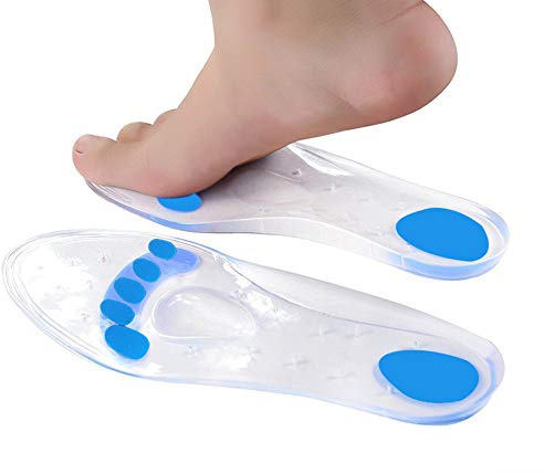 1 paire de semelles de massage des pieds en silicone pour fasciite plantaire Inserts de chaussures pour massage des pieds en gel souple soutien de la voûte plantaire orthopédique de soins des pieds