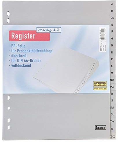 Idena 302028 - Register A - Z, DIN A4, Überbreite (5er Pack)