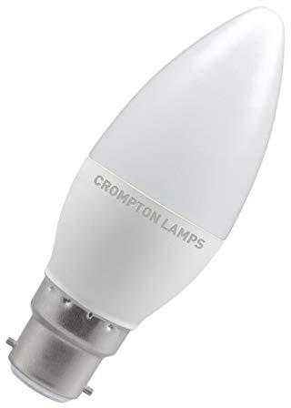 Crompton Lamps Candle LED B22 Bulb | 4.9W = 40W Equivalent | Daylight 6500K | Energy Efficient | Bayonet Lightbulb | Long Life 25,000-Hrs | Bulbs for Lamps