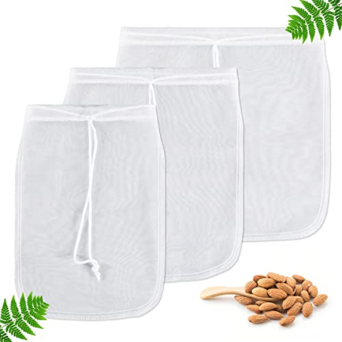 Yoassi 3PCS Sacs Filtrant en Nylon Mailles Fines pour Filtrer Lait Végétal et Fromage Frais