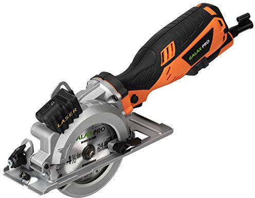 Handkreissäge, GALAX PRO Professionale 705W 3500 U/min Mini Kreissäge mit Laserführung, 3 Sägeblättern Ø 115 mm, Max Schnitttiefe 42.88mm, zur Holz-, Weichmetall-, Fliesen- und Kunststoffschnitt