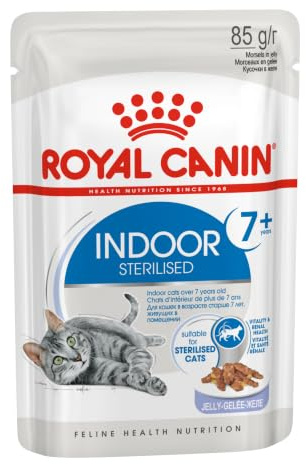 ROYAL CANIN Indoor 7+ Katzen Feuchtnahrung in Gelee – 12 x 85g