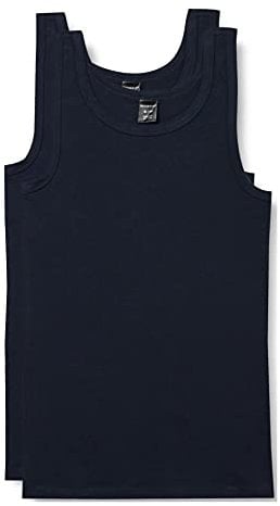 Schiesser Jungen 2 Pack Unterwäsche Unterhemd - 95/5 Organic Bio Baumwolle - Größe 140 Bis 176, Nachtblau_173538, 164