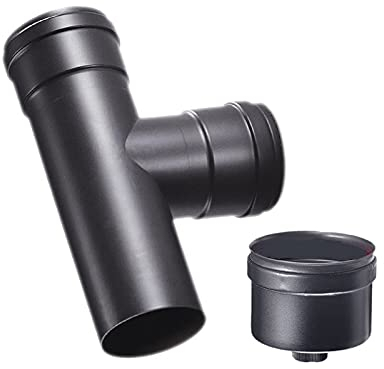 T-Stück 'Pellet' aus Stahl Fe Schwarz mit Kondenswasserwiederherstellung, Dicke 1,2 mm (Durchmesser 100 mm)
