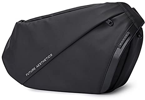 OZUKO Umhängetasche Herren, Crossbody Bag Sling Bag Schultertaschen Wasserdicht Schulter Rucksack für Schule/Arbeit/Reisen/Sport (Schwarz)