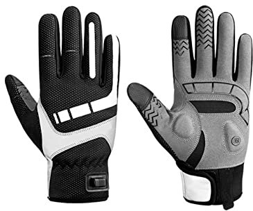 QSCTYG Guantes USB calentados eléctricamente Bicicletas Mujeres Guantes de Hombres Invierno Sbr Pantalla táctil USB Guantes con calefacción Moto a prueba de viento Moto E-Bike Guantes (Size : L)