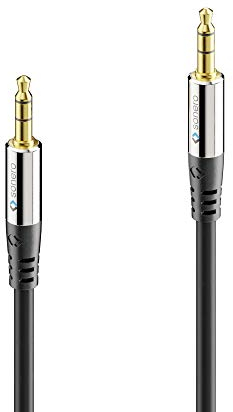 Sonero® premium Audiokabel 3.5mm Klinke, 0,50m, vergoldete Kontakte, schwarz