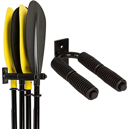 LKJYBG Kayak Storage Paddle Board Rack, Wall Mounted Utility Hanging Cradle Rack for Canoe Paddle Board, Surfboard Wall Mount & Garage Hanger Hooks, Paddleboard Accessories black