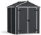 Canopia by Palram Gerätehaus Rubicon 6x5 Geräteschuppen Metall 154x185x217 cm Grau Polycarbonatplatten rostbeständig UV-Schutz